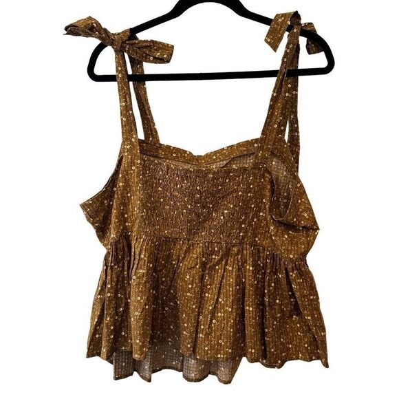 NWOT Madewell Rosalie Tie-Strap Top in Daisy Stitch Peplum Size XXL - Picture 7 of 17